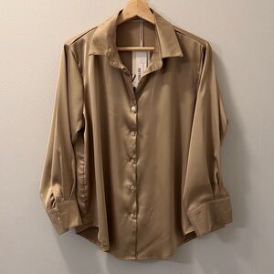 Silk Tan Button Shirt